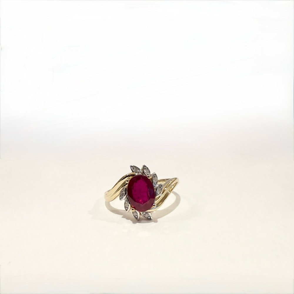 NEW 10K Solid Gold Natural Ruby Ring (2.35 Carat Center)
